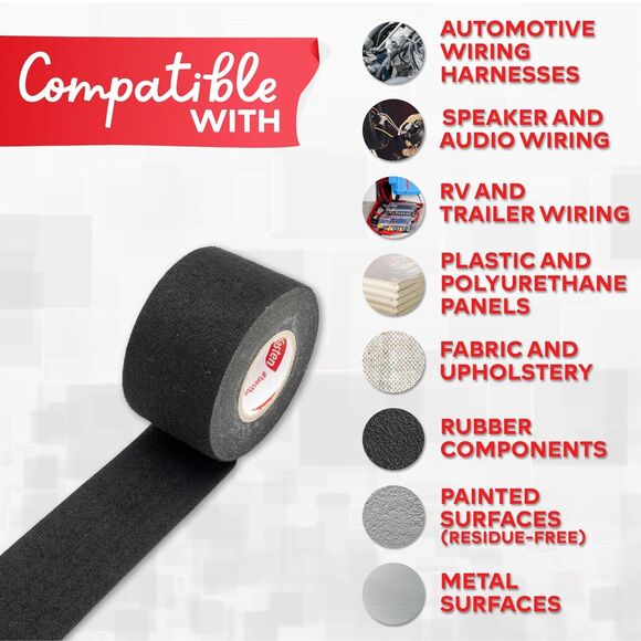 XFasten Wire Harness Tape 3/4 Inch x 50 ft 4(3-Pack 150ft Total) 12 rolls total - Picture 3 of 10